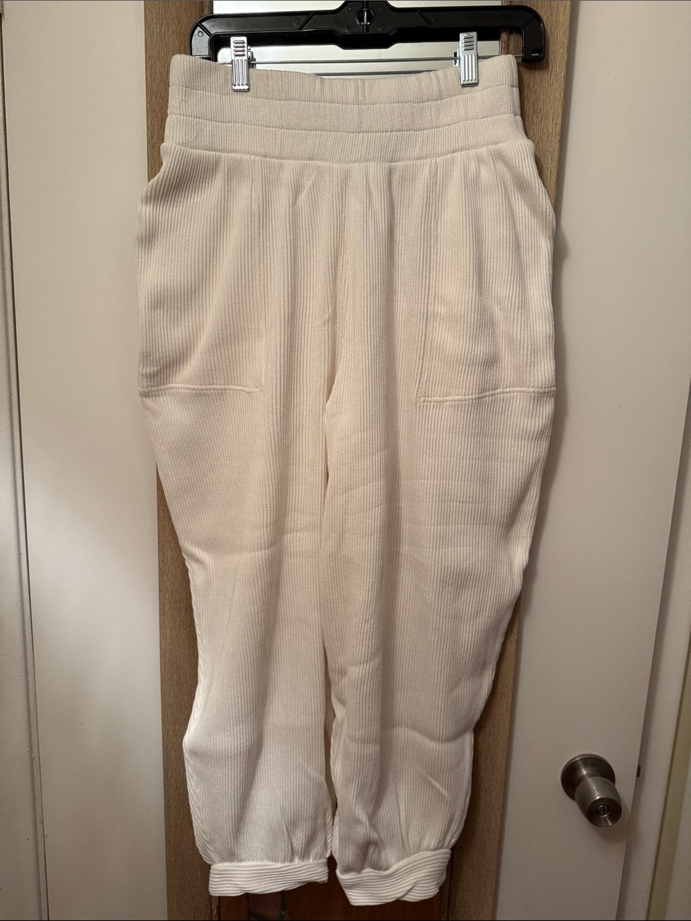 Free People Cream Ribbed Wide-Leg Jumpsuit - Picture 2 of 6